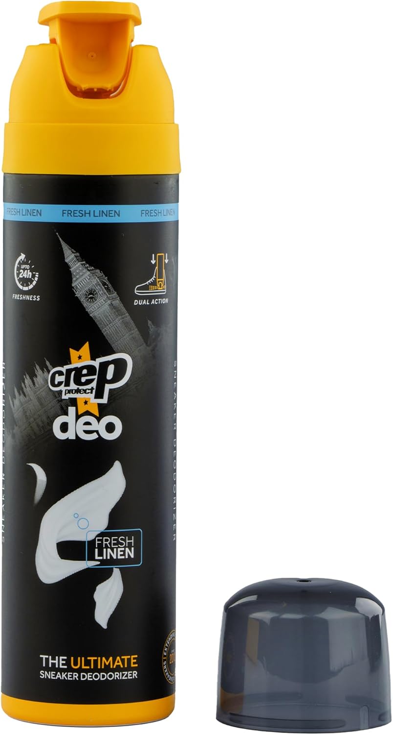 Crep Protect Shoe Deodorizer Spray - Foot & Shoe Odor Eliminator for Smelly Shoes, Sneakers, Boots, Suede & Nubuck - 24-Hour Freshness, Refreshing Scent (Fresh Linen, 5.07oz)