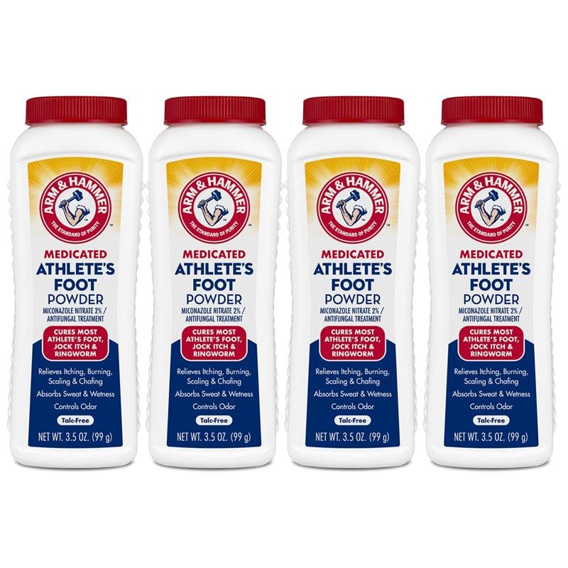 Arm & Hammer Medicated Athlete's Foot Powder, Antifungal Treatment, 3.5 oz