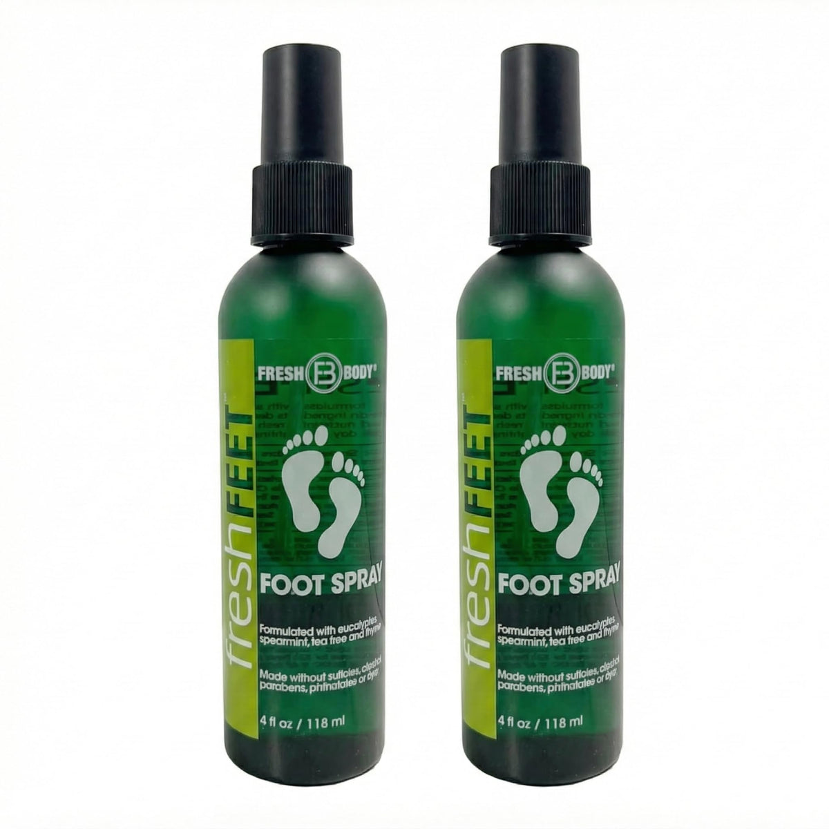 Fresh Feet Foot Spray for Smelly Feet, Boots & Shoe Odor, 4oz - Made without Parabens, Dyes, Sulfates or Alcohol by Fresh Body