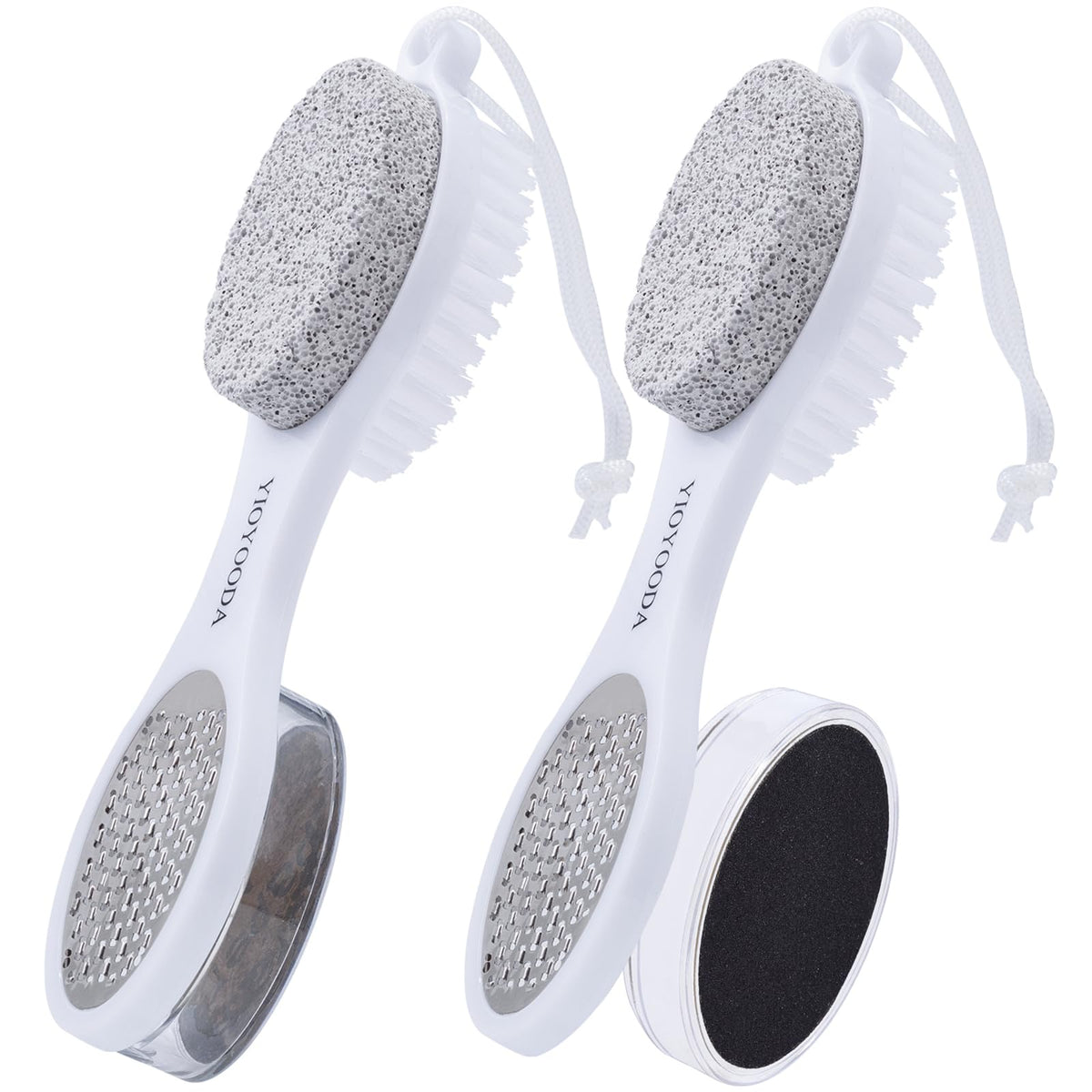 Foot Scrubber Brush with Pumice Stone for Feet Callus Remover Pedicure Tool