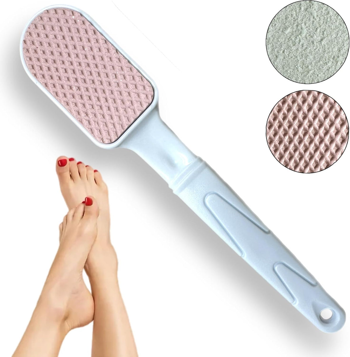 Double-Sided Pumice Stone & Foot File Rasp Heels Scraper Scrubber Cracked Feet Instant Exfoliator Buffer Dead Hard Skin Callus Remover – Elbows Hand Feet Pedicure Tool Corn Softener Sole Smoother
