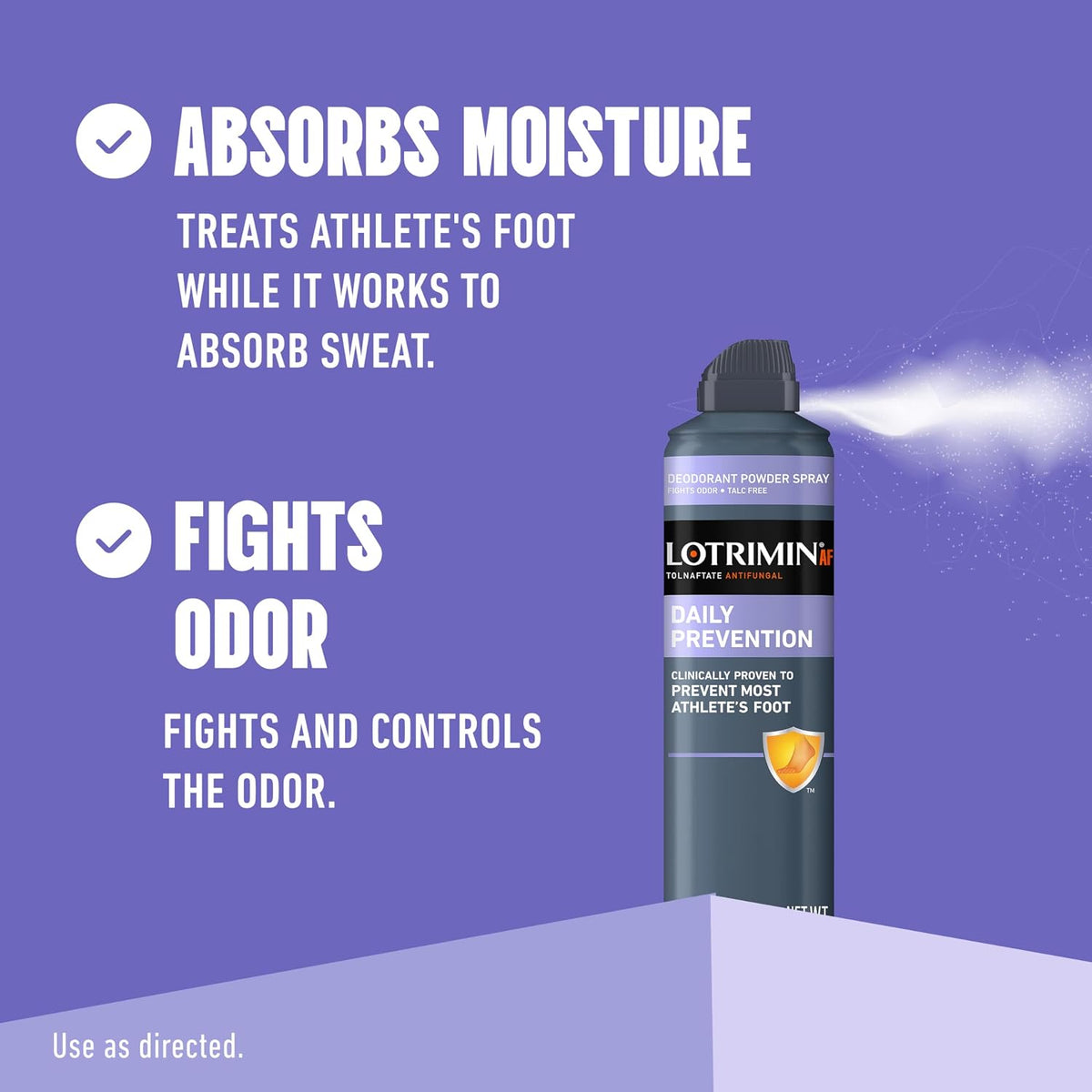 Lotrimin AF Athlete's Foot Daily Prevention Deodorant Powder Spray, 4.6 Ounce