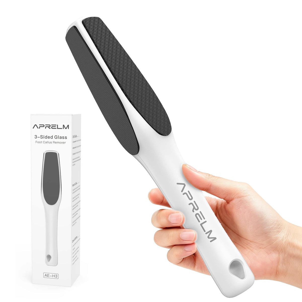 APRELM 3-Sided Nano Glass Foot File, 3-in-1 Coarse/Medium/Fine Foot Callus Remover, Professional Callus Remover for Feet Hard Skin Smooth Polishing (Pink)
