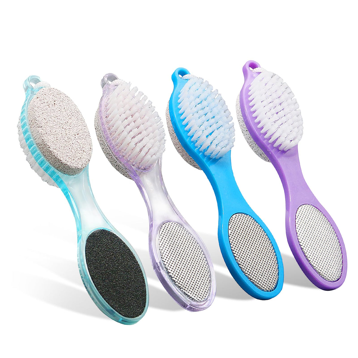 2 Pack 4-in-1 Foot Scrubber with Pumice Stone for Feet
