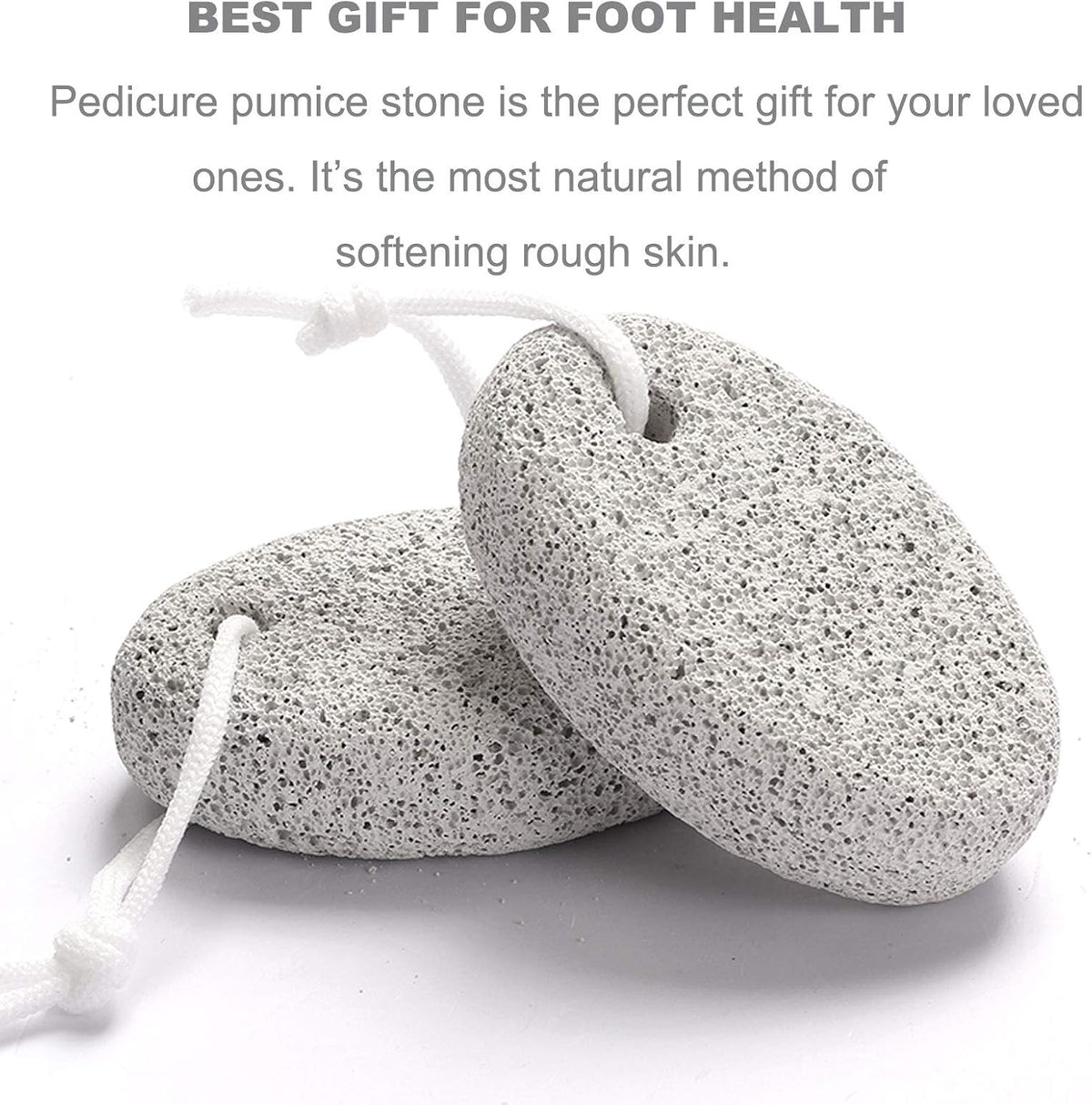 8PCS Natural Pumice Stone for Feet, Borogo Lava Pedicure Tools Hard Skin Callus Remover