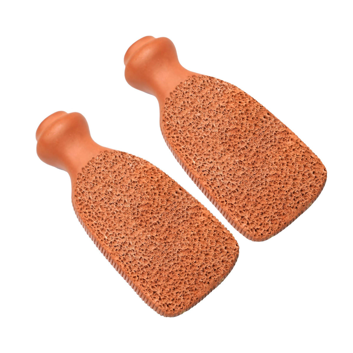 QUBA LINEN Pumice Stone for Feet – 2-Sided Terra Cotta Foot Scrubber, Natural Callus Remover for Dry Skin & Rough Heels, Cracked Heels – Pedicure Exfoliator for Feet Hands Body
