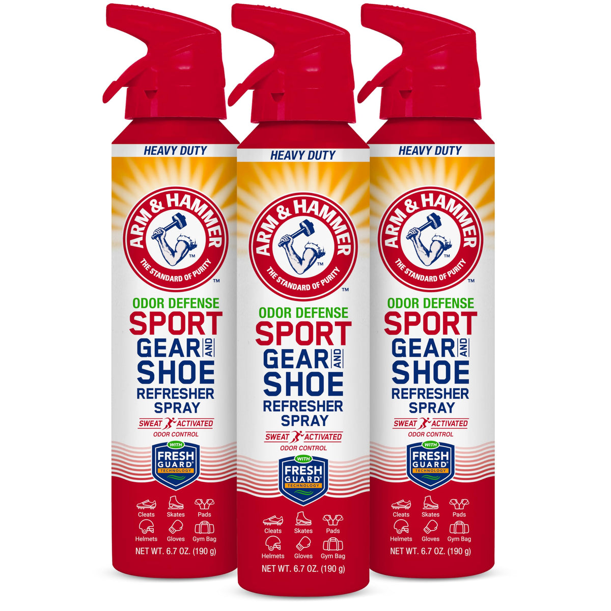 Arm & Hammer Odor Defense Sport Gear & Shoe Refresher Spray, 6.7 oz