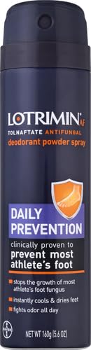 Lotrimin AF Athlete's Foot Daily Prevention Deodorant Powder Spray, 4.6 Ounce