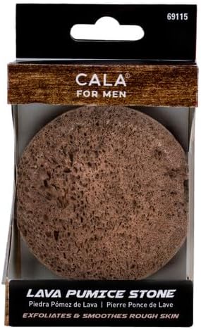 CALA Lava Pumice Stone for Men, Exfoliates and Smoothes Rough Skin, Natural Volcanic Stone for Calluses and Dry Skin