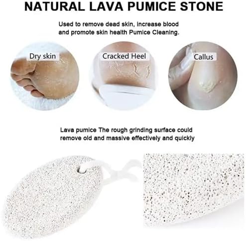 2PCS Natural Pumice Stone for Feet – Lava Foot File Callus Remover for Hard Skin, Cracked Heels & Dead Skin Exfoliation Tool