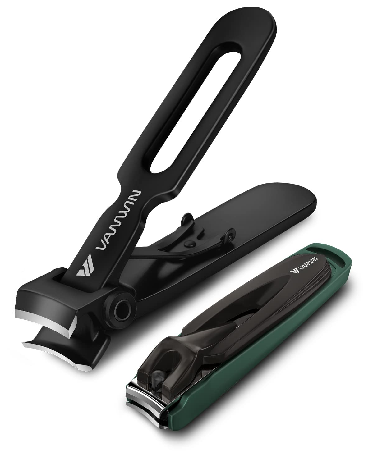 German Nail Clippers for Men Thick Nails, VANWIN Toenail Clippers for Seniors Large Wide Jaw Opening, Heavy Duty No Splash Fingernail Clipper with Safety Lock Nail Clippers with Catcher for Women