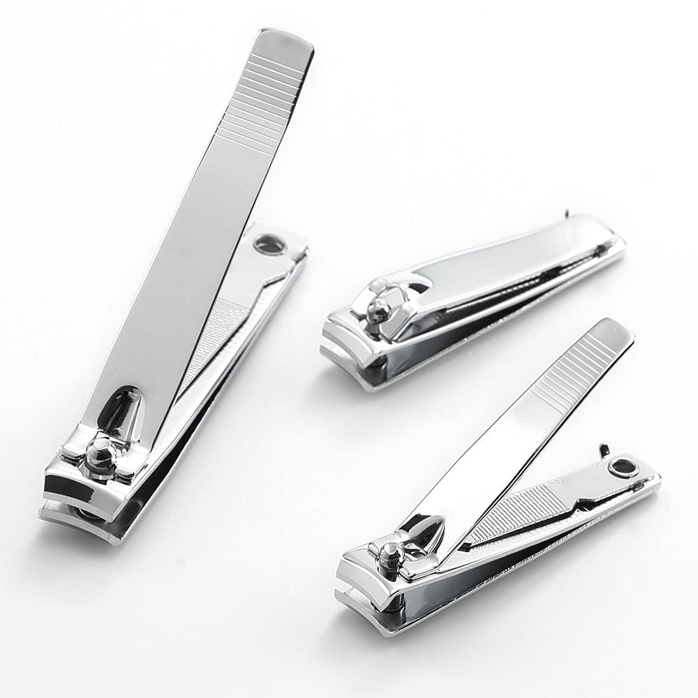 4 Pcs Professional Stainless Steel Toenail Clipper and Fingernails by QLL - Swing Out Nail Cleaner/File - Sharpest Stainless Steel Clipper - Wide Easy Press Lever - Best Quality Nail Cutter