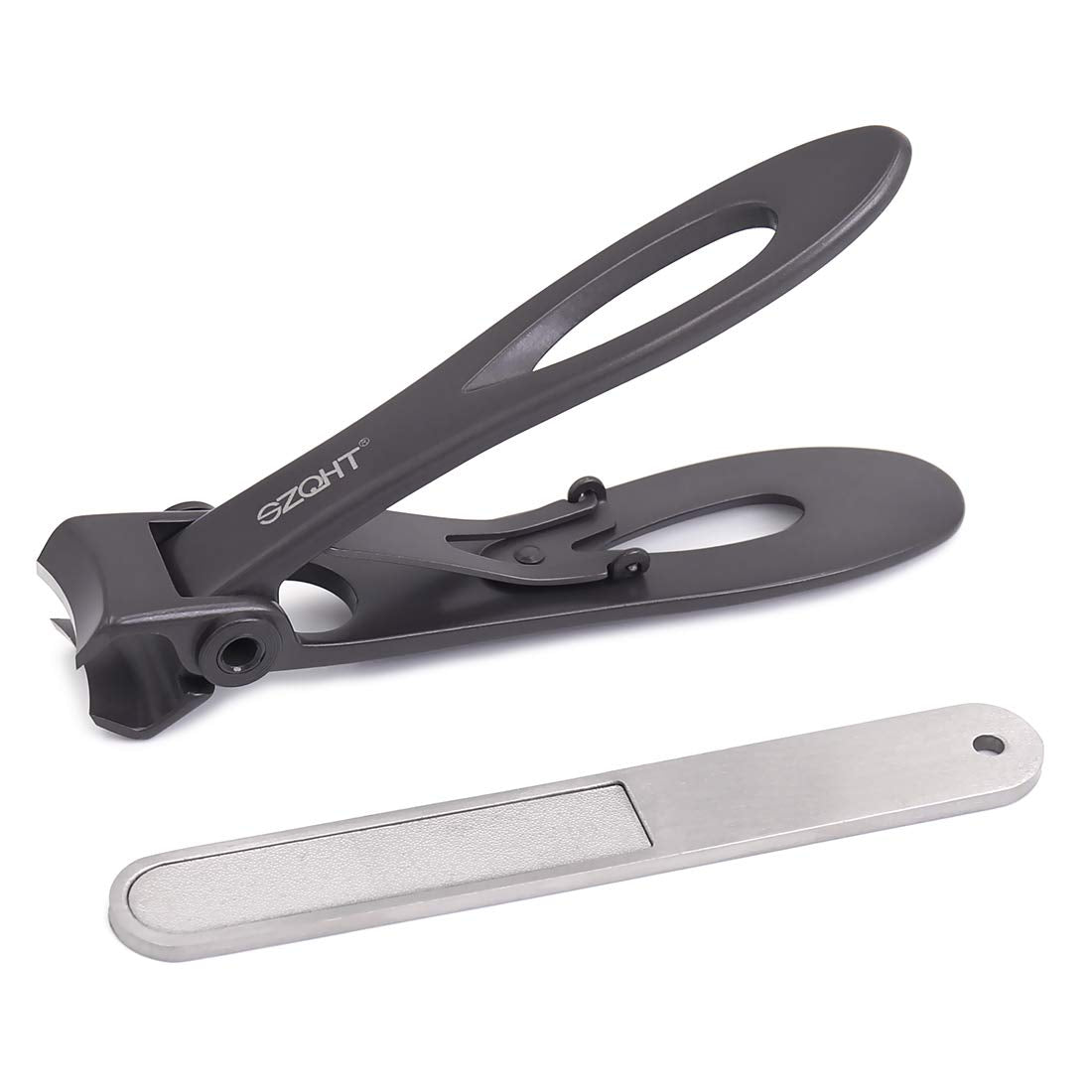 Ultra Wide Jaw Opening Nail Clippers Set, Toenail Clippers for Thick Nails, Heavy Duty Nail Cutter, Stainless Steel Toe Nail Clippers for Seniors, Men & Women Manicure,Pedicure,Big(Black)