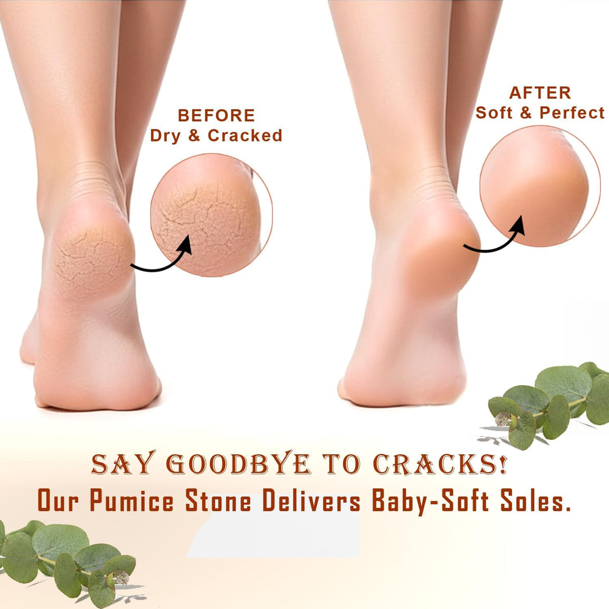 BEAUTICONE 100% Natural Terracotta Pumice Stone for Feet - Durable Callus Remover for Cracked Heels & Dead Skin - Dual Sided Foot Scrubber Pedicure Tool for Foot Care, Foot Exfoliator