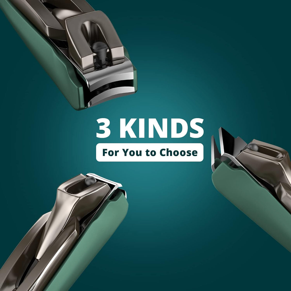 Nail Clippers Set-3 Pack,Fingernail Clippers& Toenail Clipper for Men&Women,Nail Clippers with Catcher,Nail Cutter for Thick Toe Nails,Stainless Steel Ultra Sharp Sturdy Mess-Free Nail Clipper Kit