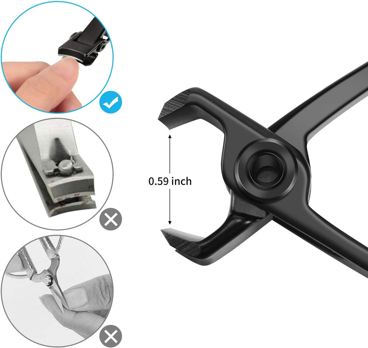 Mudder 2 Pieces Thick Nail Clippers for Tough Toenails Fingernails