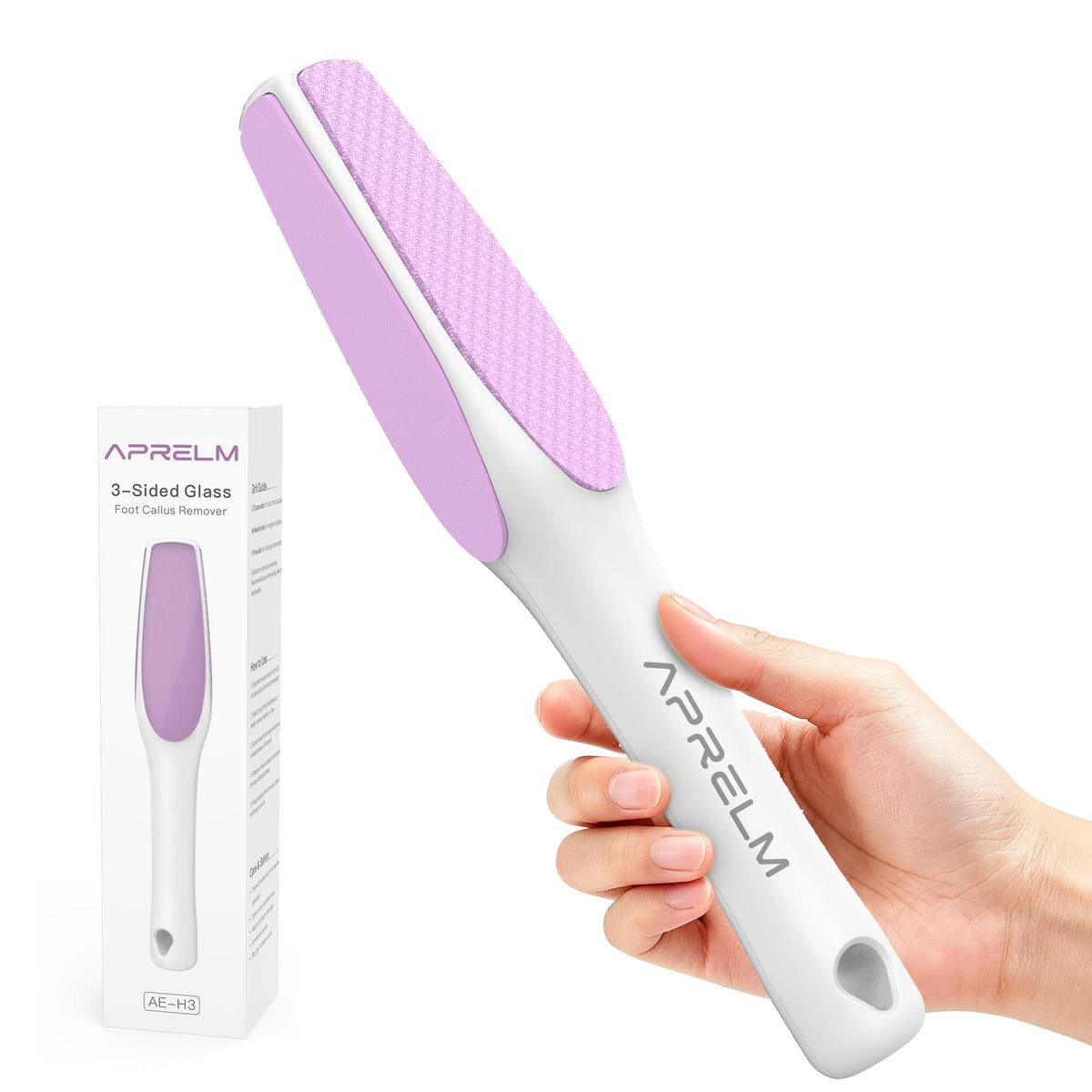 APRELM 3-Sided Nano Glass Foot File, 3-in-1 Coarse/Medium/Fine Foot Callus Remover, Professional Callus Remover for Feet Hard Skin Smooth Polishing (Pink)
