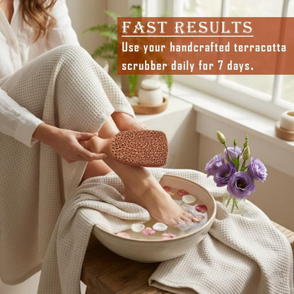 BEAUTICONE 100% Natural Terracotta Pumice Stone for Feet - Durable Callus Remover for Cracked Heels & Dead Skin - Dual Sided Foot Scrubber Pedicure Tool for Foot Care, Foot Exfoliator