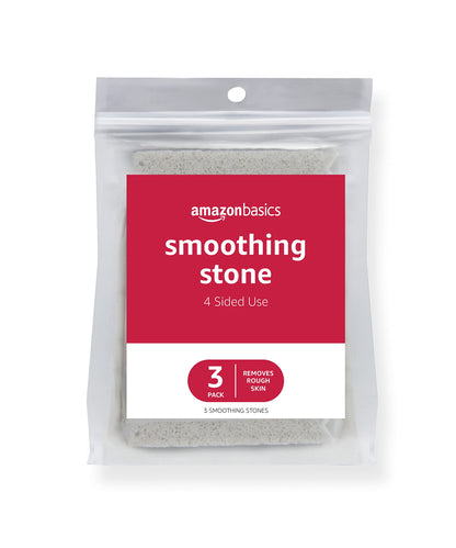 Amazon Basics Dead Skin Remover Smoothing Stone, Foot Exfoliator for Calluses and Cracked Heels, Grey, 3-Pack