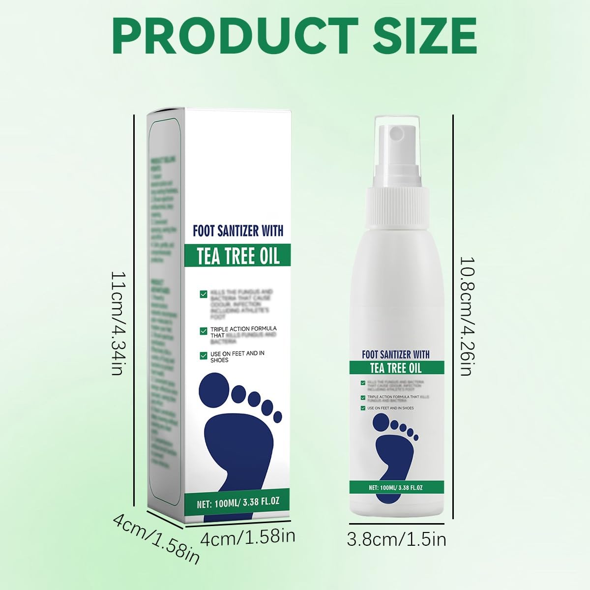 2Pcs Ximonth Foot Spray with Tea Tree Oil,Tea Tree Oil Feet Spray,TeaTree OilSpray for Foot (100ml/3.38fl.oz)