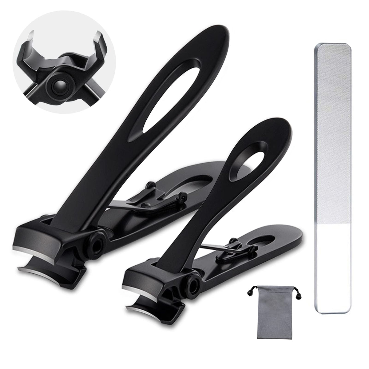 Nail Clippers Set,Fingernail Toenail Clippers for Thick Nails,Nail Clipper for Adult Men Women Seniors