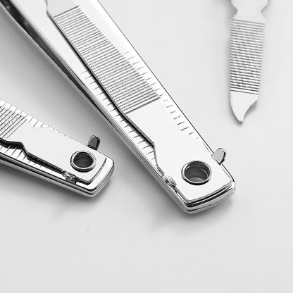 4 Pcs Professional Stainless Steel Toenail Clipper and Fingernails by QLL - Swing Out Nail Cleaner/File - Sharpest Stainless Steel Clipper - Wide Easy Press Lever - Best Quality Nail Cutter