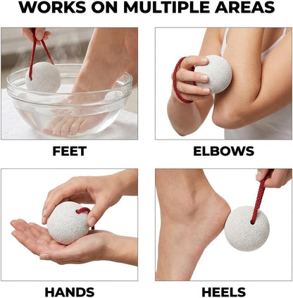 Pumice Stone for Feet, Hands & Elbows - Natural Exfoliating Pedicure Tool for Smooth Skin