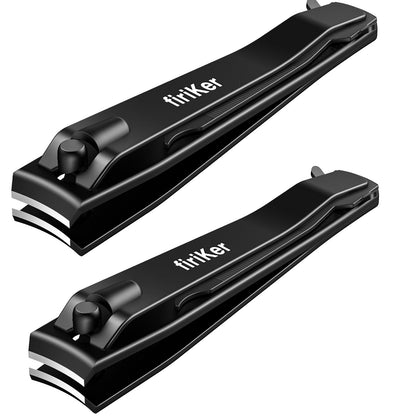 FiriKer 2PCS Silvery Nail Clippers Set, Fingernail and Toenail Clippers