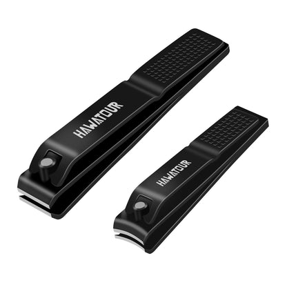 HAWATOUR Nail Clippers Set with Visibly Tin Case, Silver
