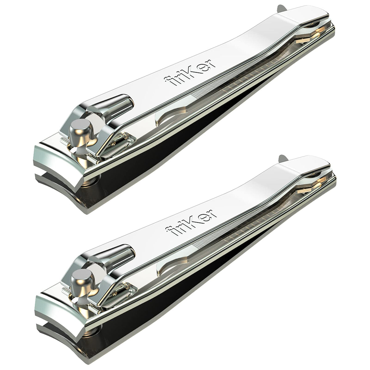 FiriKer 2PCS Silvery Nail Clippers Set, Fingernail and Toenail Clippers