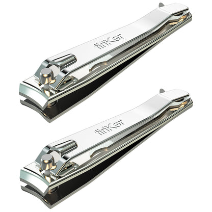 FiriKer 2PCS Silvery Nail Clippers Set, Fingernail and Toenail Clippers
