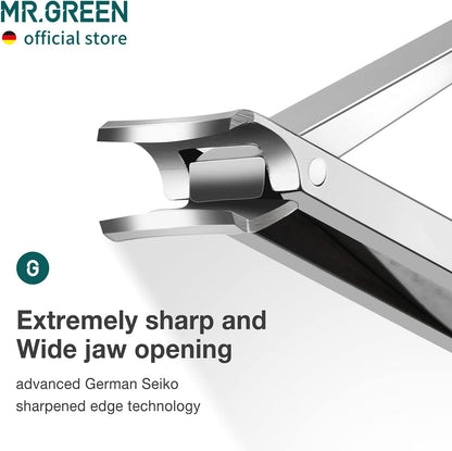 MR.GREEN Collapsible Nail Clippers Small and Thin Portable Travel Nail Scissors Cutter Stainless Steel Manicure Tools with Nail Files (Orange Leather Case+ Iron Box) Multicoloured