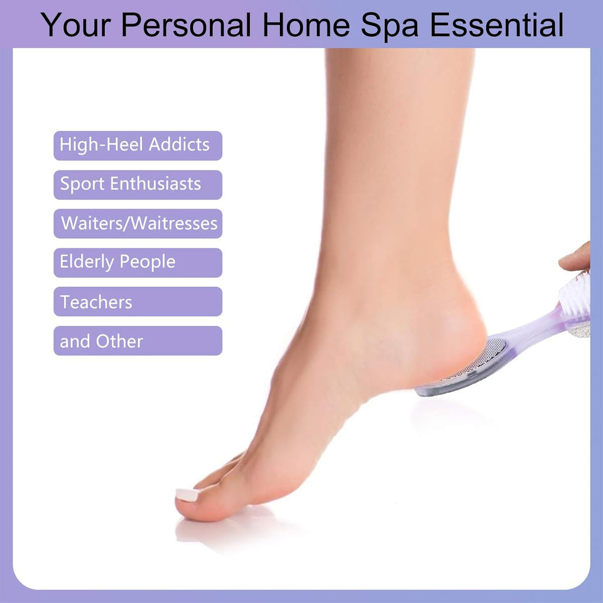 2 Pack 4-in-1 Foot Scrubber with Pumice Stone for Feet