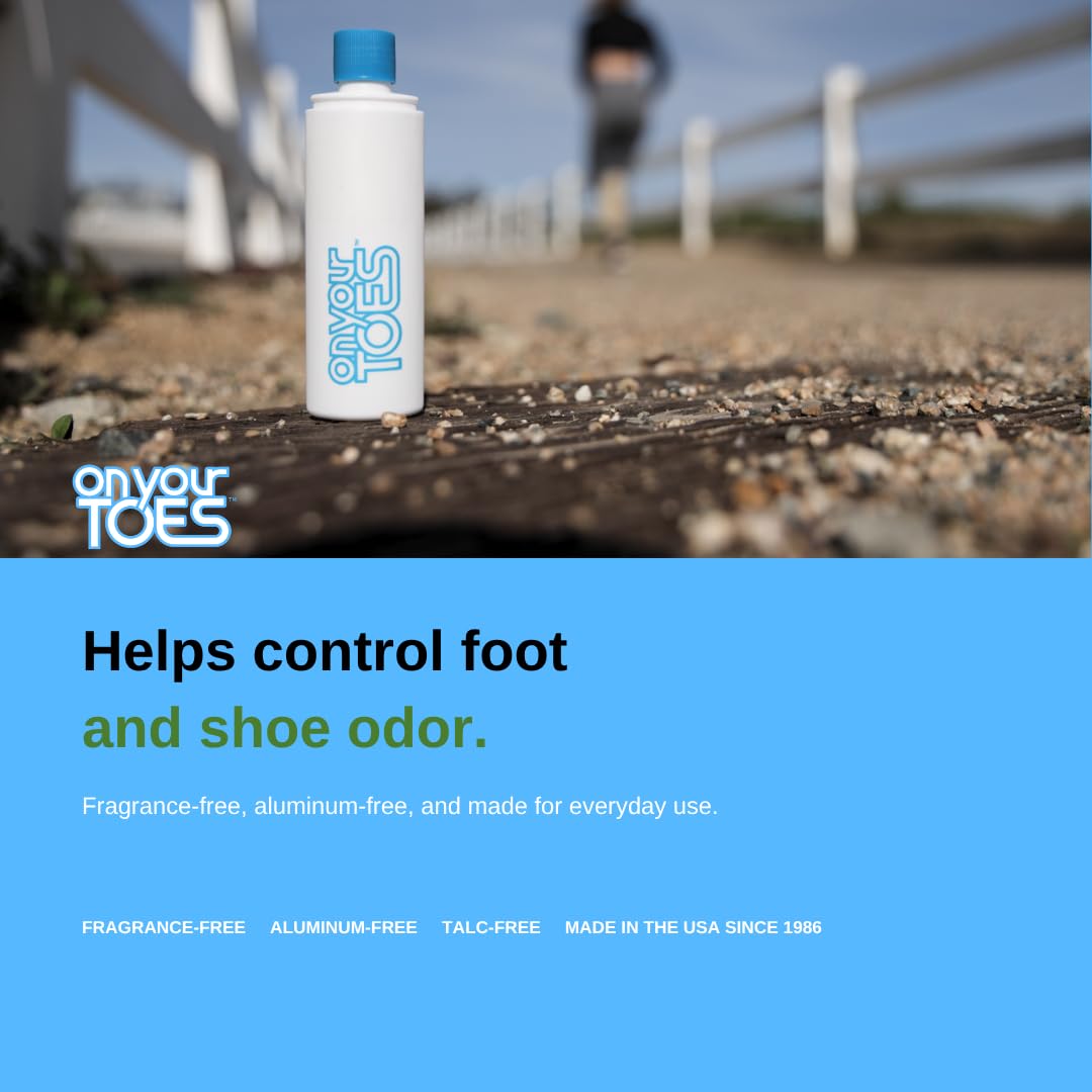 On Your Toes Foot Powder, Natural Aluminum-Free Shoe Odor Eliminator 1-Pack