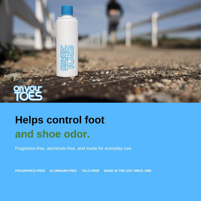 On Your Toes Foot Powder, Natural Aluminum-Free Shoe Odor Eliminator 1-Pack