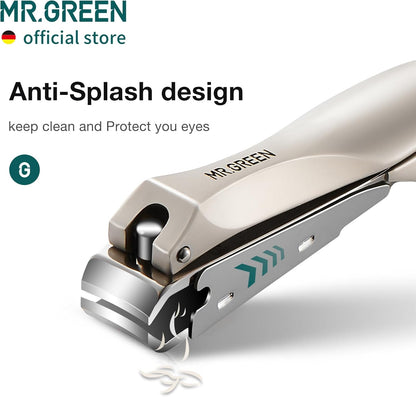 MR.GREEN Nail Clippers Stainless Steel Anti Splash Fingernail Cutter Manicure Tools Bionics Design Pedicure Scissor Nail Trimmer (Nail Clipper Two-Pack (Medium+Large))