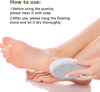 8PCS Natural Pumice Stone for Feet, Borogo Lava Pedicure Tools Hard Skin Callus Remover