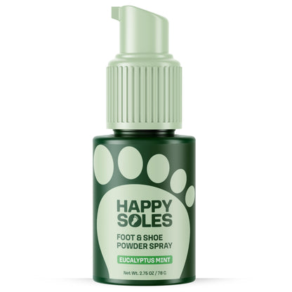 Foot & Shoe Deodorizer Powder Spray - Talc-Free, Vegan, Non-Aerosol Mess-Free Spray - Absorbs Sweat & Fights Odor with Bamboo & Tapioca - Long-Lasting Freshness & Comfort (Eucalyptus Mint)