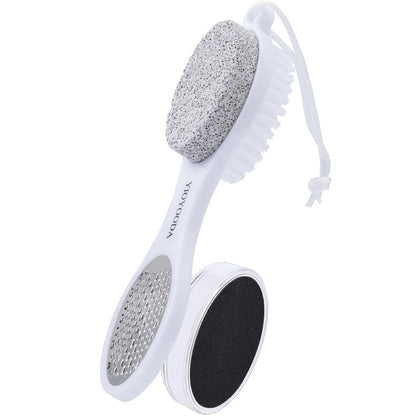 Foot Scrubber Brush with Pumice Stone for Feet Callus Remover Pedicure Tool