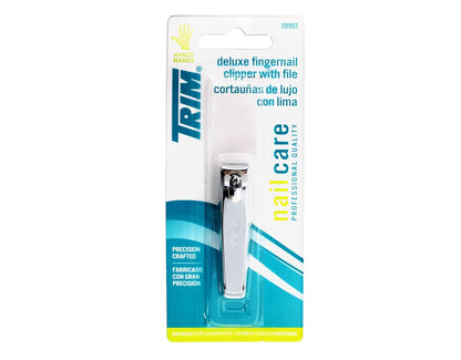 Set of 3 Trim Deluxe Fingernail Clippers with File bundled by Maven Gifts