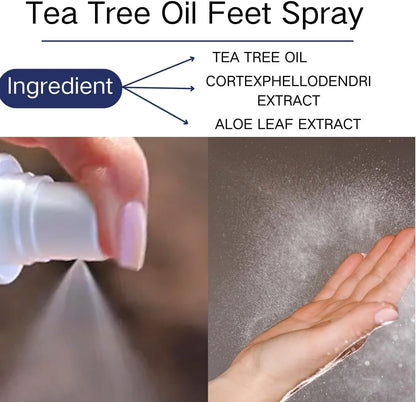 2PCS Foot Spray with Tea Tree Oil,Tea Tree Oil Feet Spray,Foot & Shoe Freshness,Quick-Drying and Travel-Friendly (2 PCS)