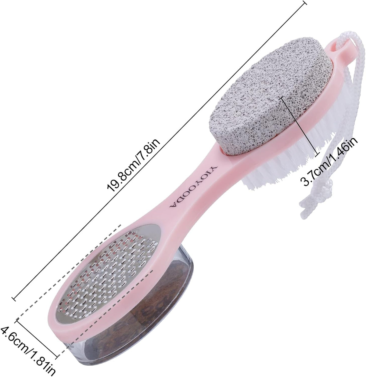 Foot Scrubber Brush with Pumice Stone for Feet Callus Remover Pedicure Tool