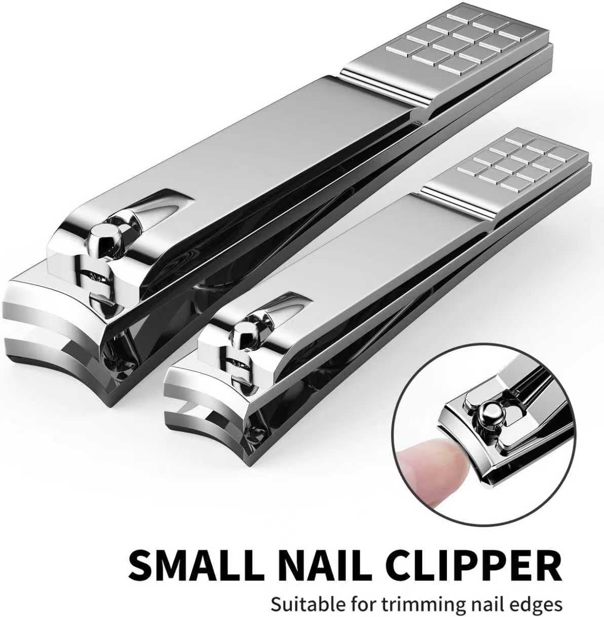 Derlaier Nail Clippers Set, Heavy-Duty Fingernail & Toenail Clippers，Silver