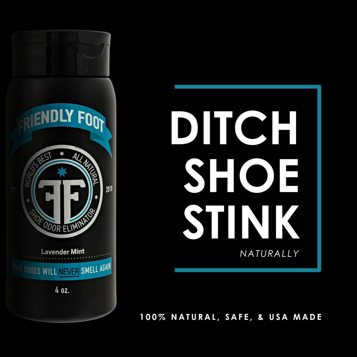 Powder - Natural Foot and Shoe Deodorizer Powder Extra Strength - Travel Size Shoe Freshener & Foot Deodorant for Smelly & Sweaty Feet - Lavender and Mint Scented Shoe Odor Eliminator