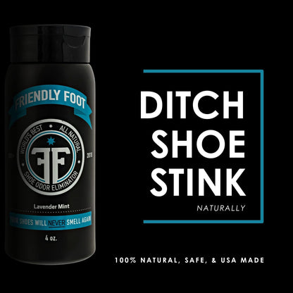 Powder - Natural Foot and Shoe Deodorizer Powder Extra Strength - Travel Size Shoe Freshener & Foot Deodorant for Smelly & Sweaty Feet - Lavender and Mint Scented Shoe Odor Eliminator