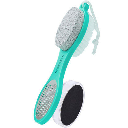 Foot Scrubber Brush with Pumice Stone for Feet Callus Remover Pedicure Tool