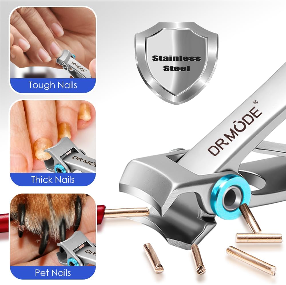 DRMODE Nail Clippers for Men Thick Nails, 16MM Wide Jaw Opening