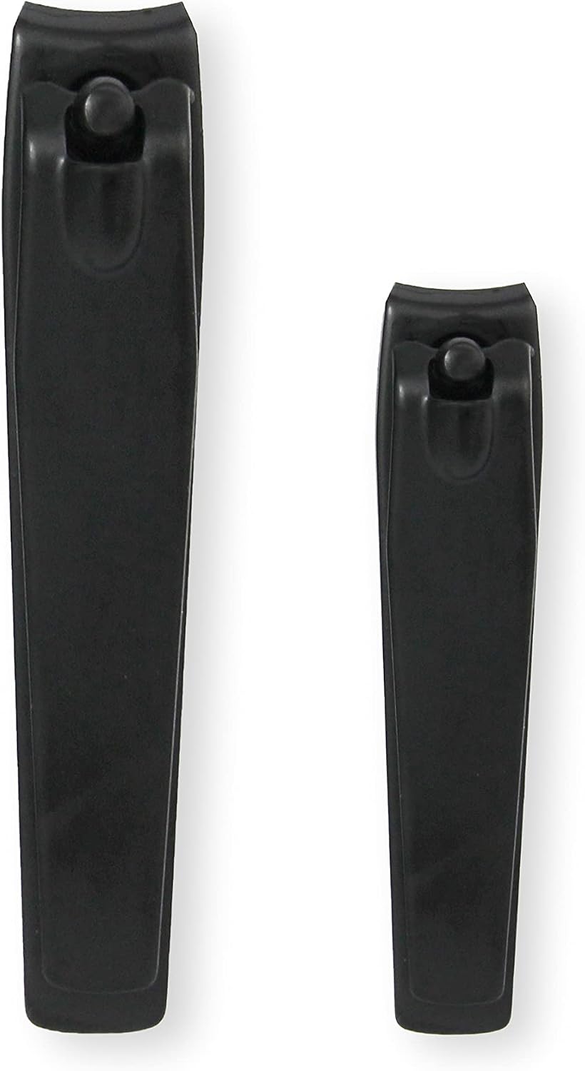 Amazon Basics Toenail and Fingernail Clipper Set, Nail Clippers, Grooming Tool, Black