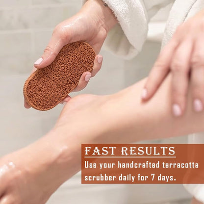 BEAUTICONE 100% Natural Terracotta Pumice Stone for Feet - Durable Callus Remover for Cracked Heels & Dead Skin - Dual Sided Foot Scrubber Pedicure Tool for Foot Care, Foot Exfoliator