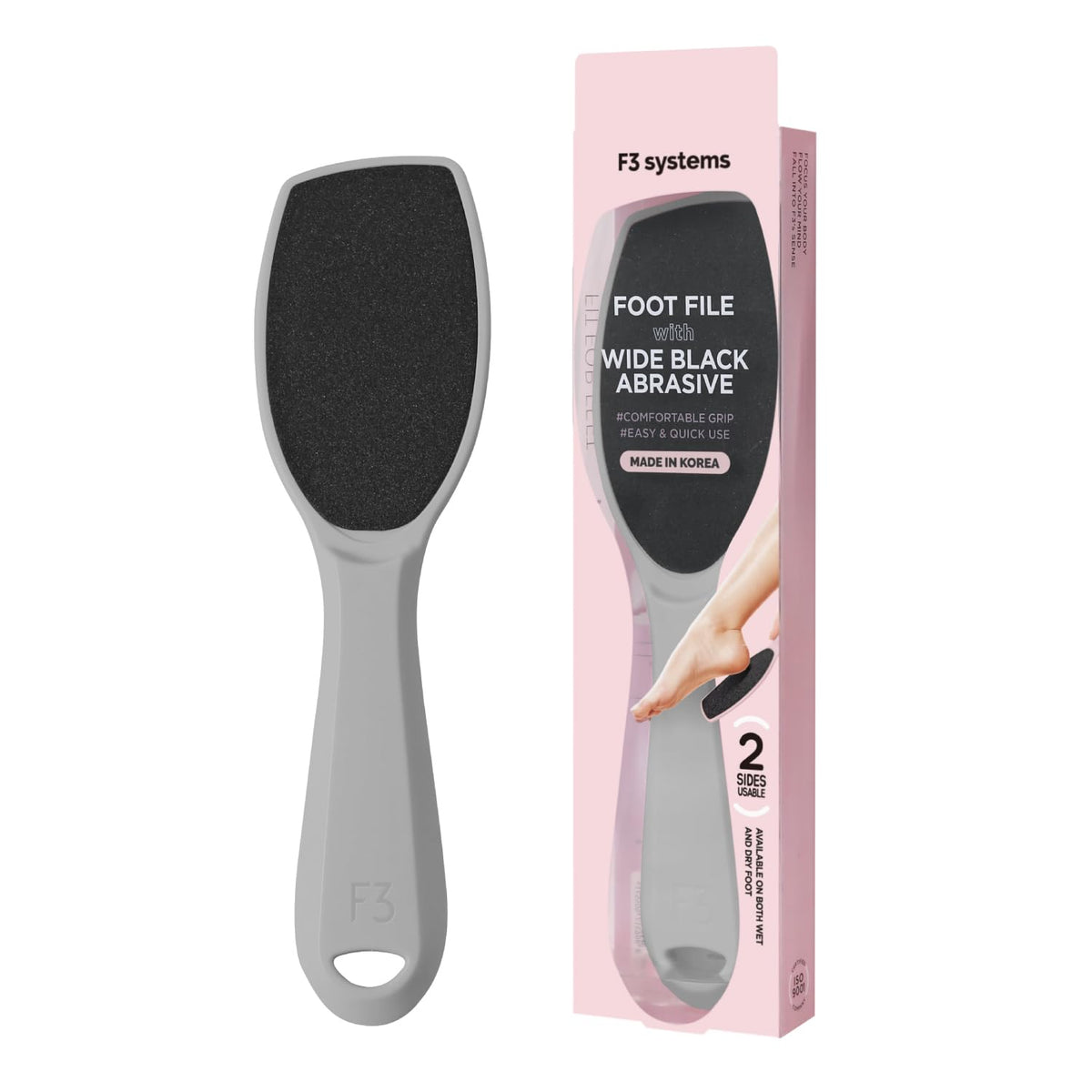 Wide Emery Foot File(Pink), Double-Sided Pedicure Tool, Colossal Professional Foot Scrubber for Men & Women, Effective for Cracked Heel, Callus Remover
